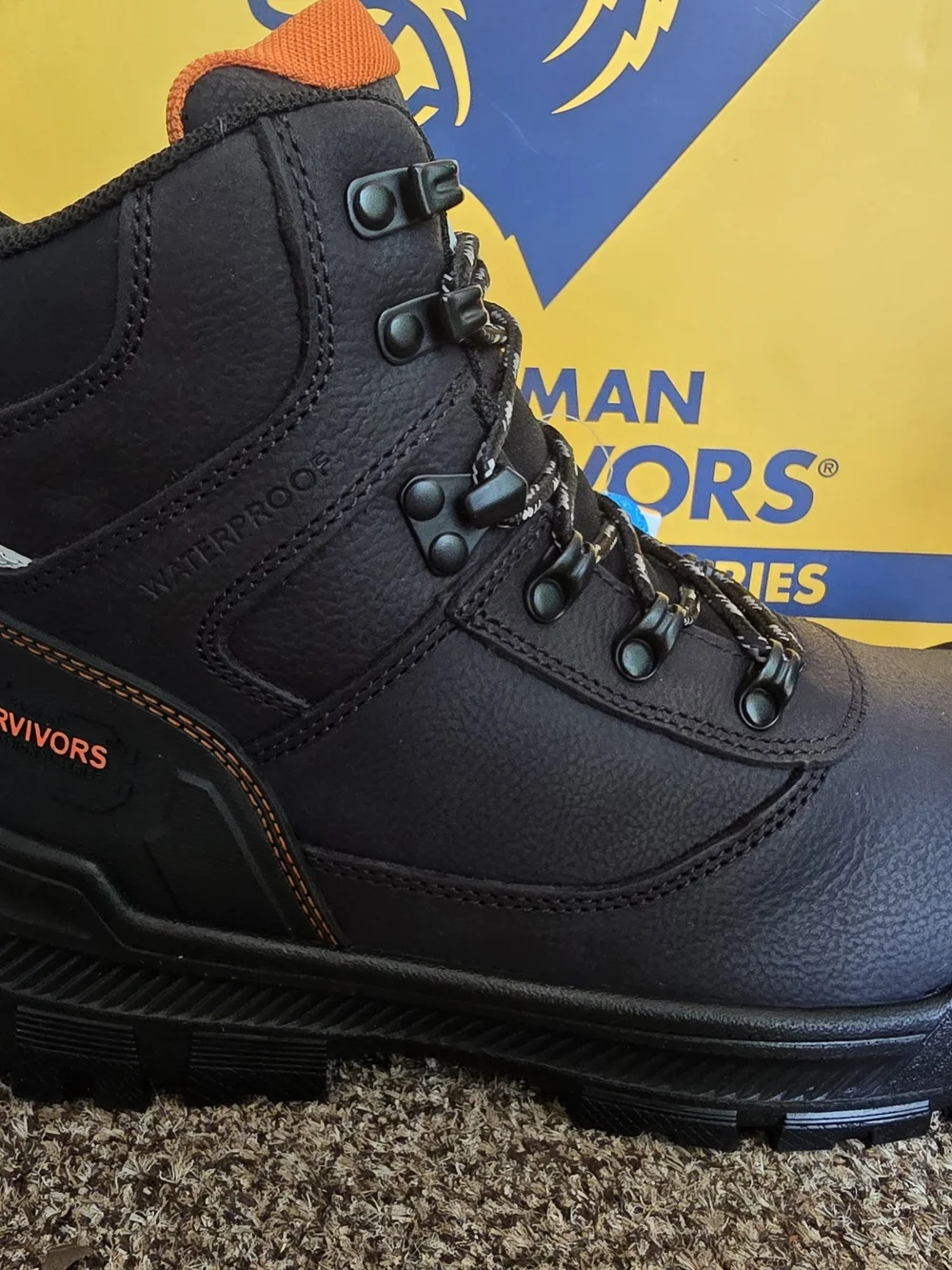 New Size 8 Work Boots Steel Toe Water Proof Black Herman Survivors Brand